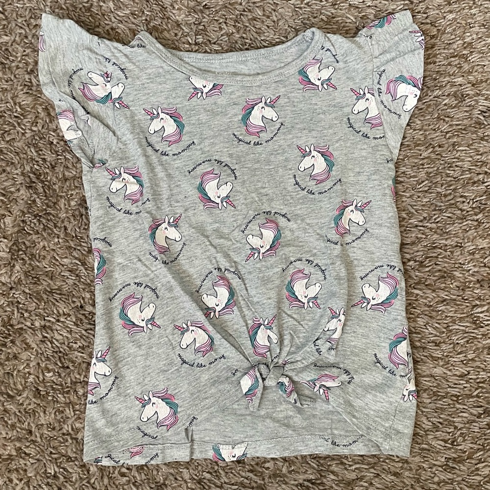 Carters Unicorn Print Knotted Tee